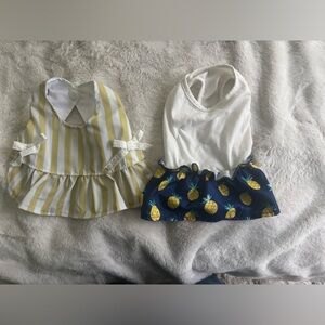 Dog/ Puppy Dress set  Set - Yellow, Blue, White